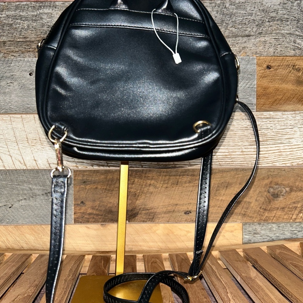 NWOT-Mickey Mouse Mini Backpack Black Bow Ears Polka Dot - Picture 4 of 7